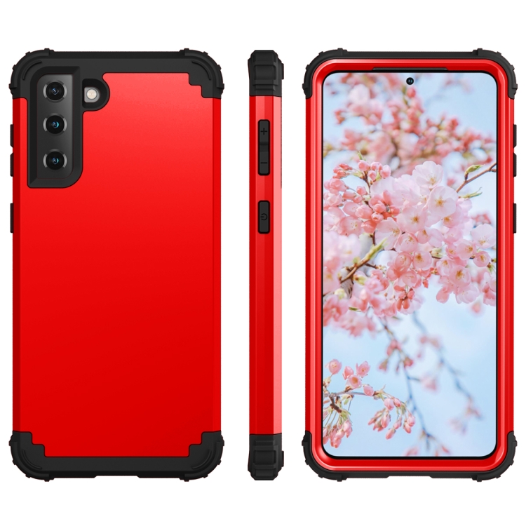 For Samsung Galaxy S21 5G 3 in 1 Shockproof PC + Silicone Protective Case(Red + Black) For Samsung Galaxy S21 5G 3 in 1 Shockproof PC + Silicone Protective Case(Red + Black)