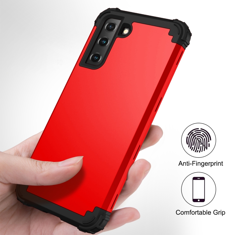 For Samsung Galaxy S21 5G 3 in 1 Shockproof PC + Silicone Protective Case(Red + Black) For Samsung Galaxy S21 5G 3 in 1 Shockproof PC + Silicone Protective Case(Red + Black)