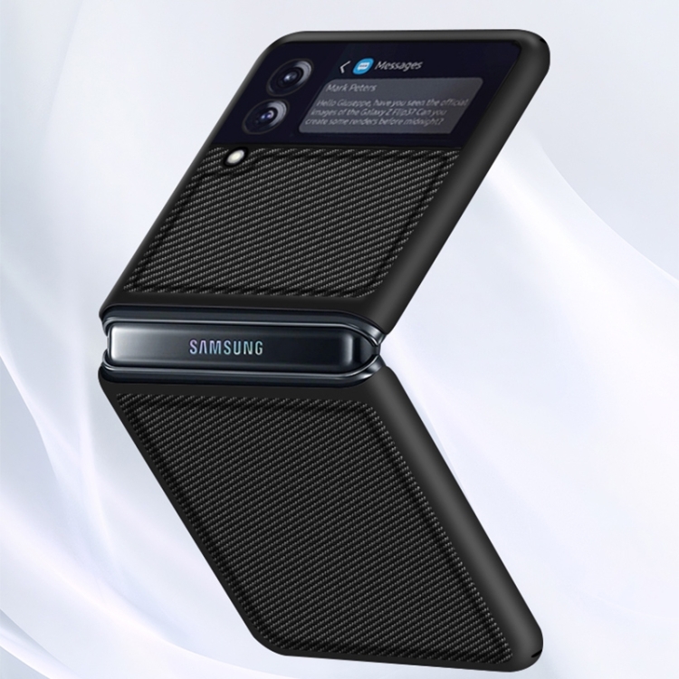For Samsung Galaxy Z Flip4 Solid Color Carbon Fiber Texture PU Shockproof Phone Case (Gold) For Samsung Galaxy Z Flip4 Solid Color Carbon Fiber Texture PU Shockproof Phone Case (Gold)