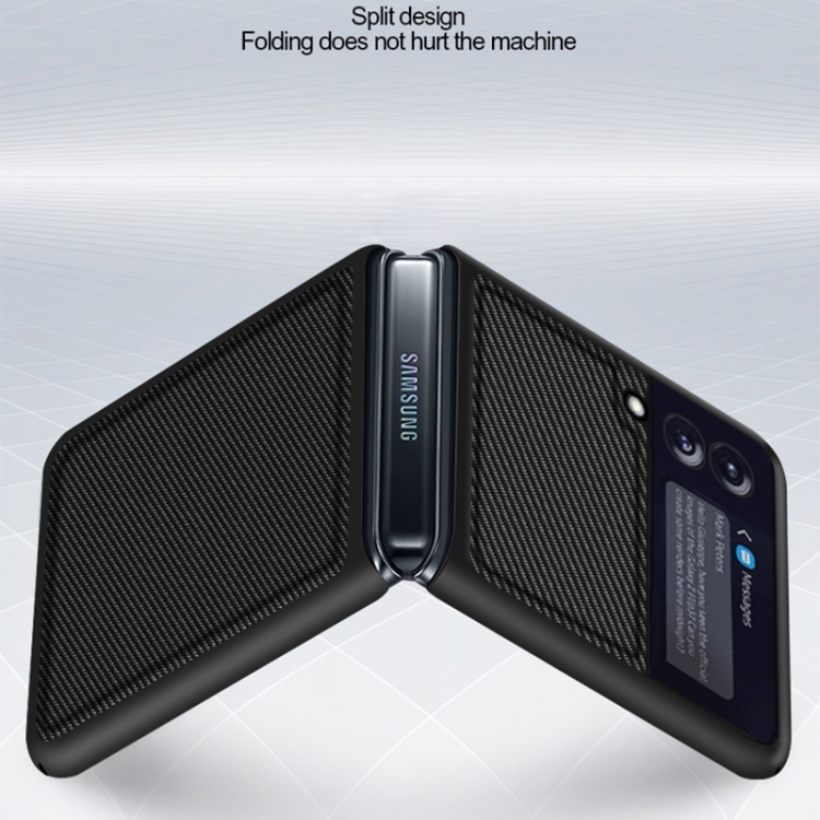 For Samsung Galaxy Z Flip4 Solid Color Carbon Fiber Texture PU Shockproof Phone Case (Gold) For Samsung Galaxy Z Flip4 Solid Color Carbon Fiber Texture PU Shockproof Phone Case (Gold)