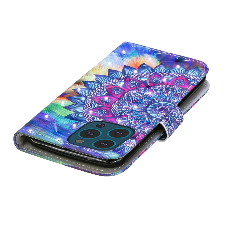 For iPhone 13 Pro Max 3D Painting Pattern Coloured Drawing Horizontal Flip PU Leather Case with Holder & Card Slots & Wallet (Oil Painting Mandala) For iPhone 13 Pro Max 3D Painting Pattern Coloured Drawing Horizontal Flip PU Leather Case with Holder & Card Slots & Wallet (Oil Painting Mandala)