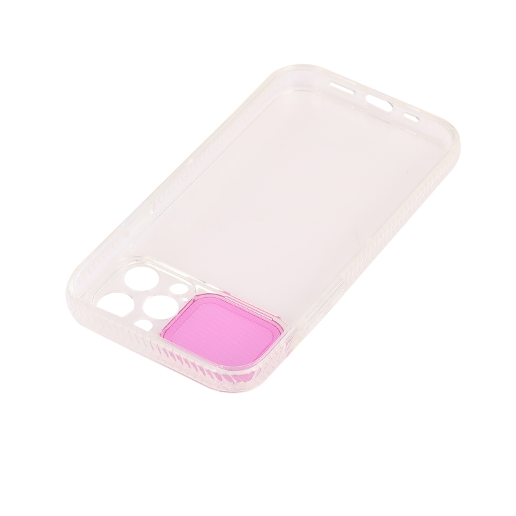 For iPhone 12 Sliding Camera Cover Design Shockproof TPU Frame + Clear PC Case(Rose Red)