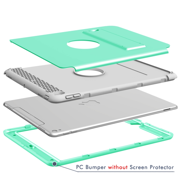 3 in 1 Honeycomb Silicone + PC Shockproof Protective Case with Holder For iPad Pro 10.5 inch(Mint Green + Grey) 3 in 1 Honeycomb Silicone + PC Shockproof Protective Case with Holder For iPad Pro 10.5 inch(Mint Green + Grey)