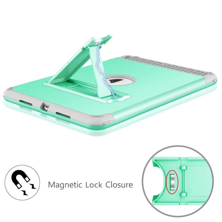 3 in 1 Honeycomb Silicone + PC Shockproof Protective Case with Holder For iPad Pro 10.5 inch(Mint Green + Grey) 3 in 1 Honeycomb Silicone + PC Shockproof Protective Case with Holder For iPad Pro 10.5 inch(Mint Green + Grey)