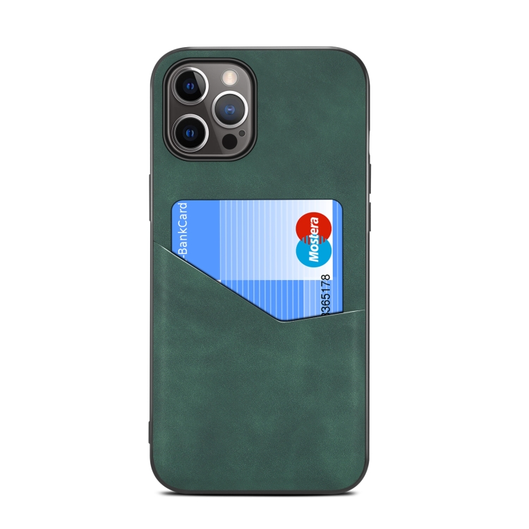 For iPhone 12 Pro Max Skin Feel PU + TPU Protective Case with Card Slot(Green) For iPhone 12 Pro Max Skin Feel PU + TPU Protective Case with Card Slot(Green)