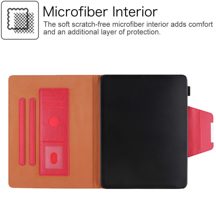 For iPad Pro 12.9 2022 / 2021 / 2020 / 2018 Solid Color Horizontal Flip Leather Tablet Case with Holder & Card Slot & Photo Frame & Wallet(Red) For iPad Pro 12.9 2022 / 2021 / 2020 / 2018 Solid Color Horizontal Flip Leather Tablet Case with Holder & Card Slot & Photo Frame & Wallet(Red)
