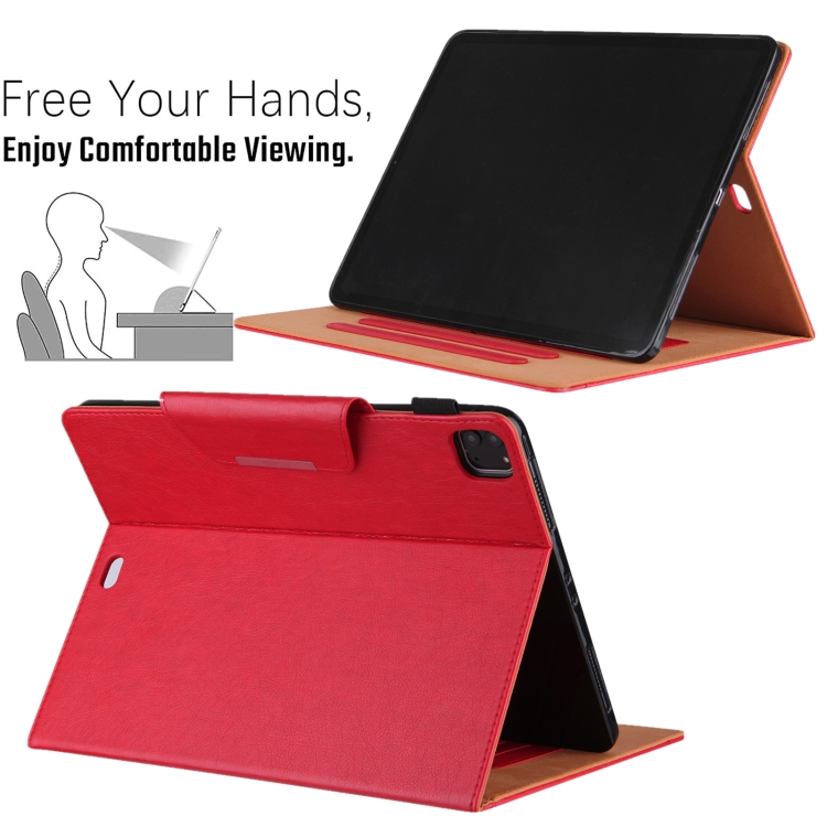For iPad Pro 12.9 2022 / 2021 / 2020 / 2018 Solid Color Horizontal Flip Leather Tablet Case with Holder & Card Slot & Photo Frame & Wallet(Red) For iPad Pro 12.9 2022 / 2021 / 2020 / 2018 Solid Color Horizontal Flip Leather Tablet Case with Holder & Card Slot & Photo Frame & Wallet(Red)