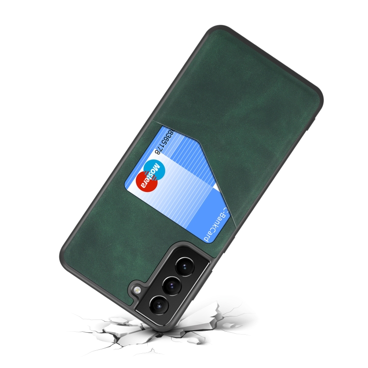 For Samsung Galaxy S21 5G Skin Feel PU + TPU Protective Case with Card Slot(Blue) For Samsung Galaxy S21 5G Skin Feel PU + TPU Protective Case with Card Slot(Blue)