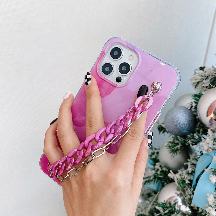 For iPhone 12 / 12 Pro Azure Stone Pattern + Bracelet TPU Phone Protective Case(Pink) For iPhone 12 / 12 Pro Azure Stone Pattern + Bracelet TPU Phone Protective Case(Pink)