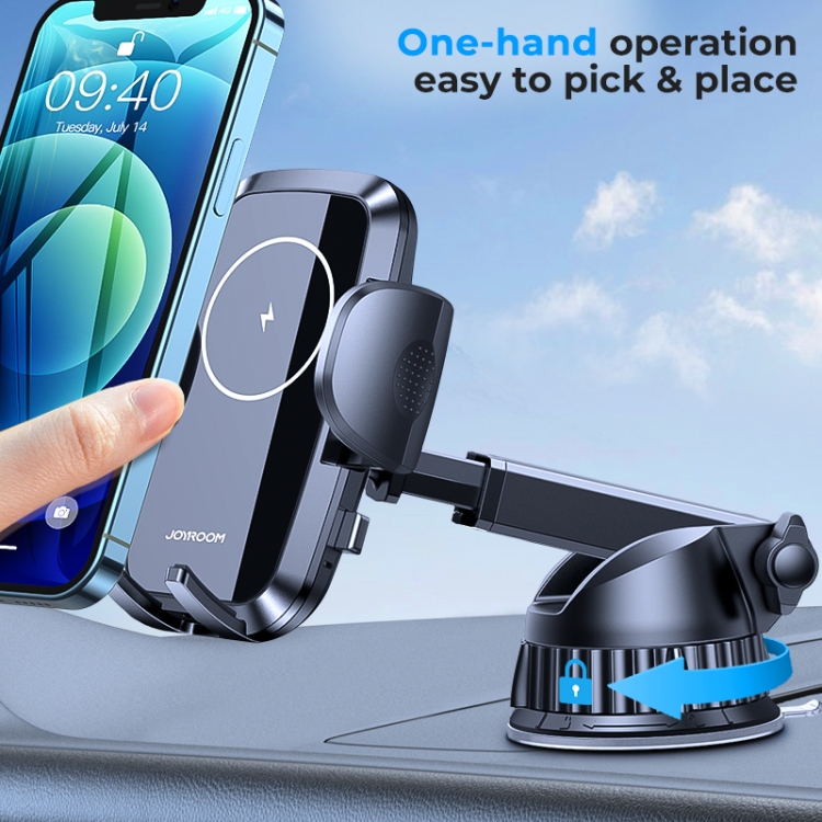 JOYROOM JR-ZS241 15W QI Mechanical Car Wireless Charger Phone Holder Dashboard Version(Black) JOYROOM JR-ZS241 15W QI Mechanical Car Wireless Charger Phone Holder Dashboard Version(Black)