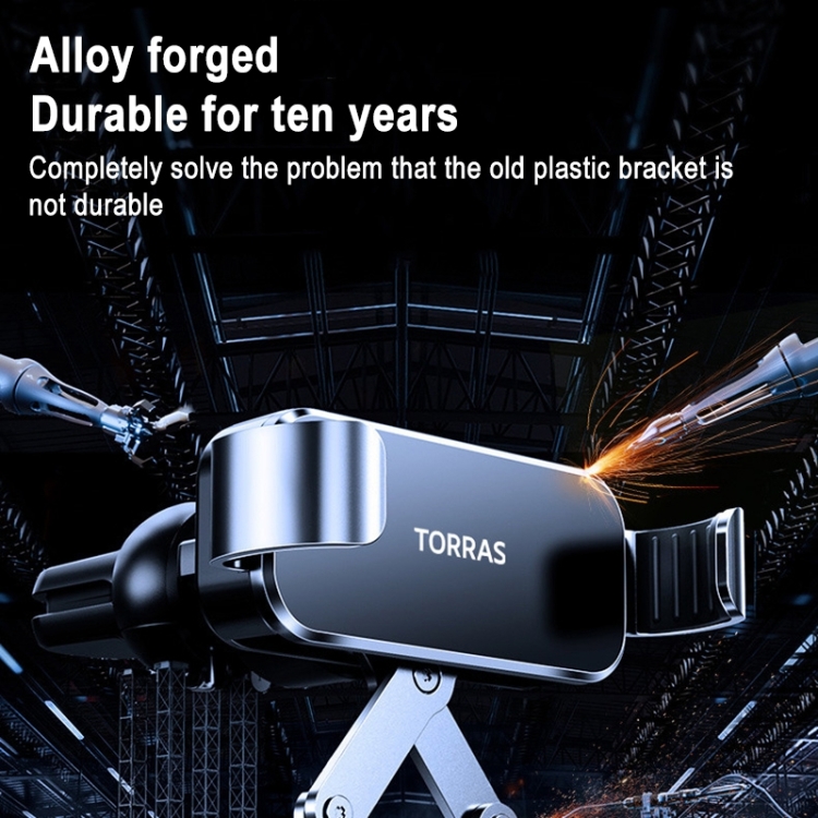 TORRAS W63 Alloy Gravity Car Air Outlet Holder(Shiny Black) TORRAS W63 Alloy Gravity Car Air Outlet Holder(Shiny Black)