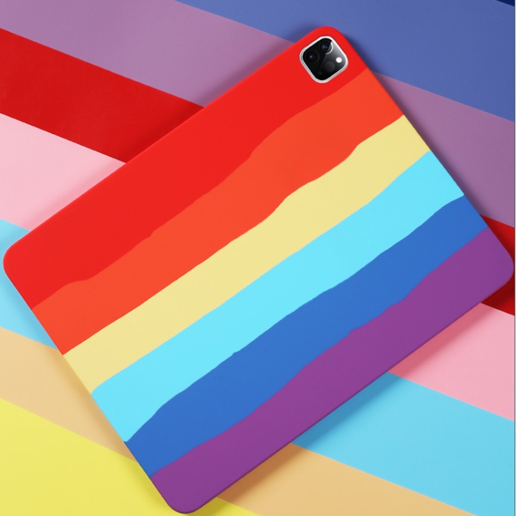 For iPad Pro 12.9 inch 2020 Rainbow Liquid Silicone + PC Shockproof Protective Tablet Case For iPad Pro 12.9 inch 2020 Rainbow Liquid Silicone + PC Shockproof Protective Tablet Case