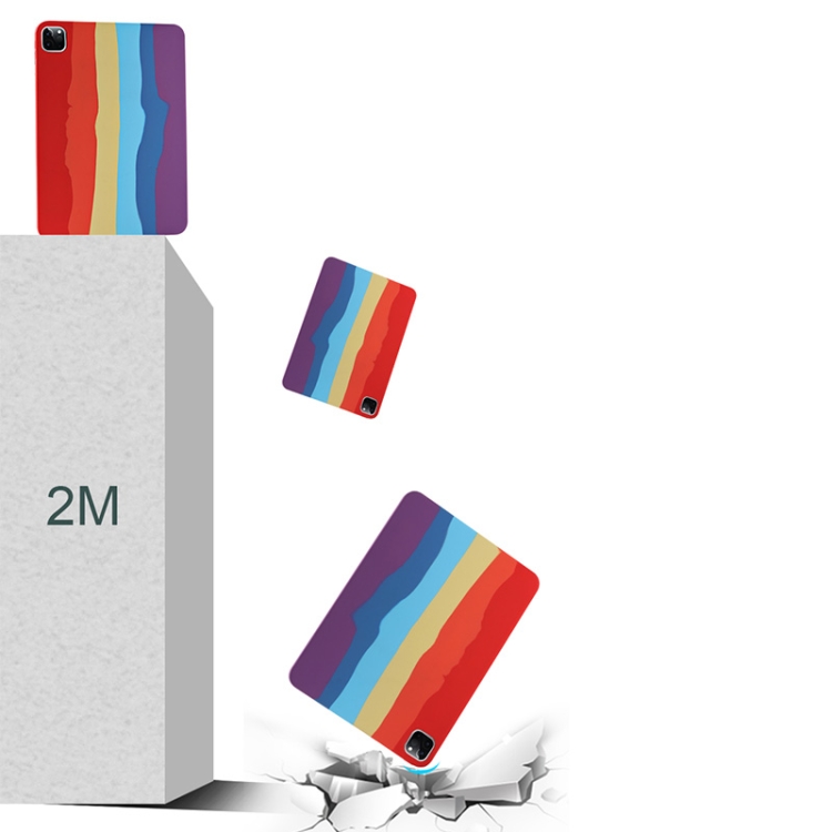 For iPad Pro 12.9 inch 2020 Rainbow Liquid Silicone + PC Shockproof Protective Tablet Case For iPad Pro 12.9 inch 2020 Rainbow Liquid Silicone + PC Shockproof Protective Tablet Case