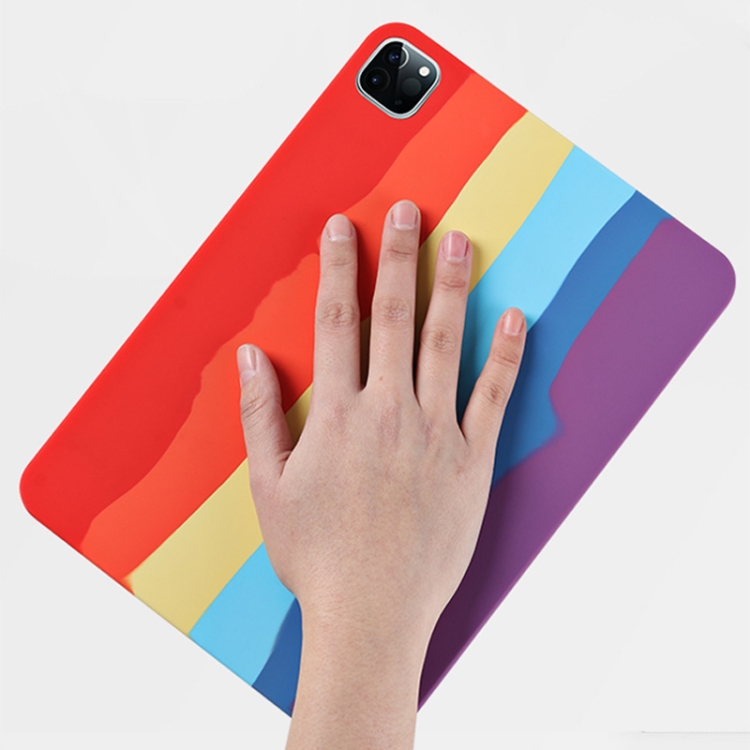 For iPad Pro 12.9 inch 2020 Rainbow Liquid Silicone + PC Shockproof Protective Tablet Case For iPad Pro 12.9 inch 2020 Rainbow Liquid Silicone + PC Shockproof Protective Tablet Case