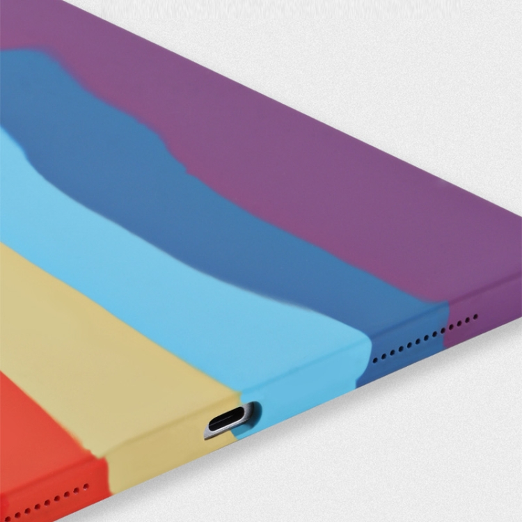 For iPad Pro 12.9 inch 2020 Rainbow Liquid Silicone + PC Shockproof Protective Tablet Case For iPad Pro 12.9 inch 2020 Rainbow Liquid Silicone + PC Shockproof Protective Tablet Case
