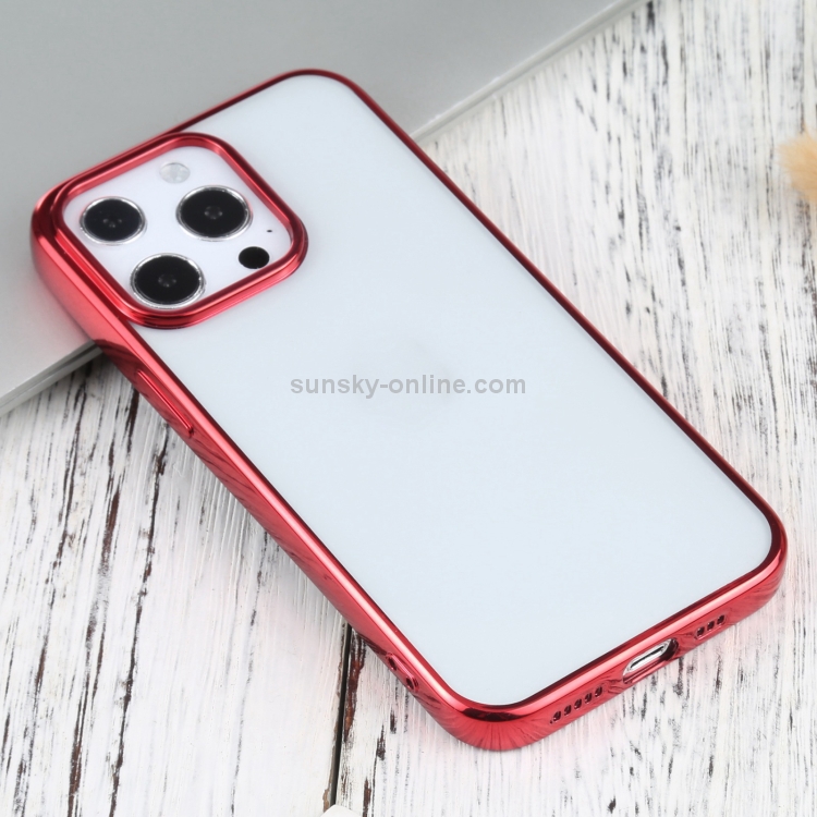 For iPhone 13 Pro Max Ultra-thin Electroplating TPU Protective Case (Red) For iPhone 13 Pro Max Ultra-thin Electroplating TPU Protective Case (Red)
