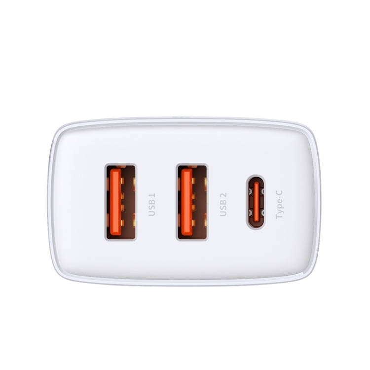 Baseus Compact 30W Dual USB + USB-C / Type-C Quick Charger, Plug Type:US Plug(White) Baseus Compact 30W Dual USB + USB-C / Type-C Quick Charger, Plug Type:US Plug(White)