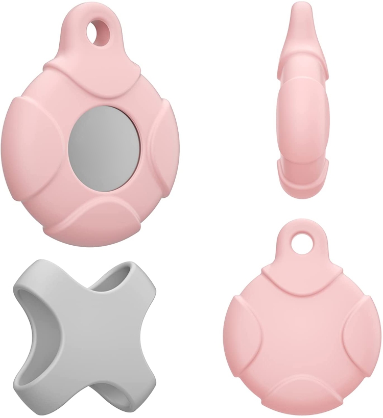 Waterproof Sealing Strip Anti-Scratch Shockproof Rugged Silicone Case For AirTag(Pink Grey) Waterproof Sealing Strip Anti-Scratch Shockproof Rugged Silicone Case For AirTag(Pink Grey)