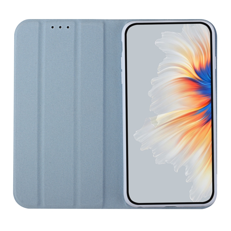 For iPhone 12 / 12 Pro 3-Folding Ultrathin Skin Feel Magnetic Solid Color Horizontal Flip Leather Case with Holder(Sky Blue) For iPhone 12 / 12 Pro 3-Folding Ultrathin Skin Feel Magnetic Solid Color Horizontal Flip Leather Case with Holder(Sky Blue)