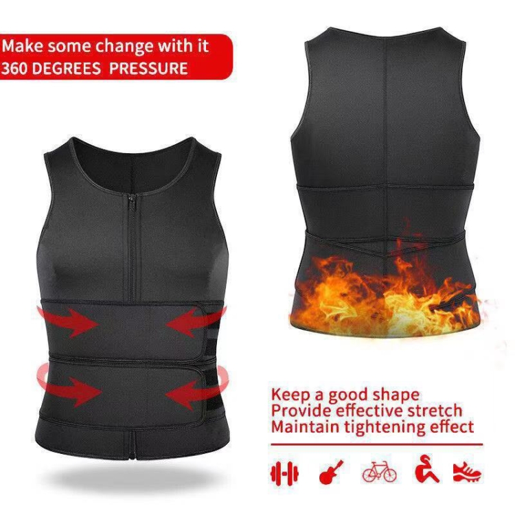 Fashion (Black,)Men Body Shaper Waist Trainer Sauna Suit Sweat