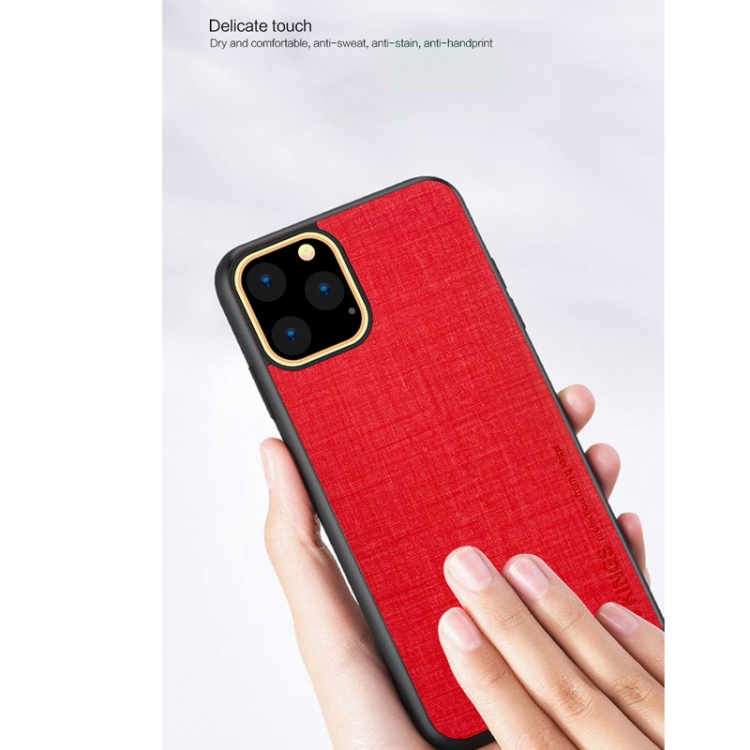 For iPhone 11 Pro Max TJ KINGS Fanshi Series Shockproof TPU + Canvas Pattern Case(Red) For iPhone 11 Pro Max TJ KINGS Fanshi Series Shockproof TPU + Canvas Pattern Case(Red)