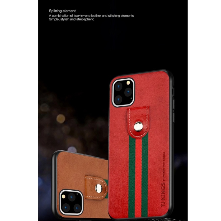 For iPhone 11 Pro Max TJ KINGS Pinjue Series Shockproof PC + TPU + PU Stitching Stripe + Button Case(Black) For iPhone 11 Pro Max TJ KINGS Pinjue Series Shockproof PC + TPU + PU Stitching Stripe + Button Case(Black)