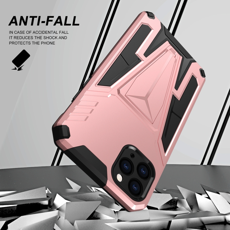 For iPhone 11 Pro Super V Armor PC + TPU Shockproof Case with Invisible Holder (Rose Gold) For iPhone 11 Pro Super V Armor PC + TPU Shockproof Case with Invisible Holder (Rose Gold)