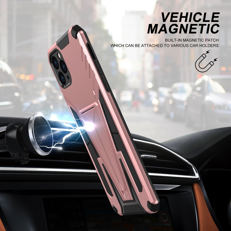 For iPhone 11 Pro Super V Armor PC + TPU Shockproof Case with Invisible Holder (Rose Gold) For iPhone 11 Pro Super V Armor PC + TPU Shockproof Case with Invisible Holder (Rose Gold)
