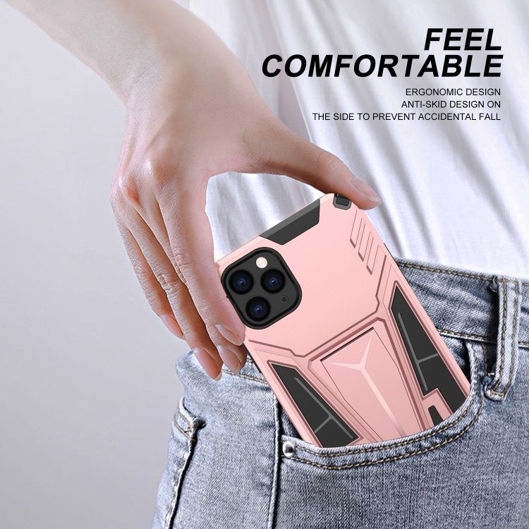 For iPhone 11 Pro Super V Armor PC + TPU Shockproof Case with Invisible Holder (Rose Gold) For iPhone 11 Pro Super V Armor PC + TPU Shockproof Case with Invisible Holder (Rose Gold)