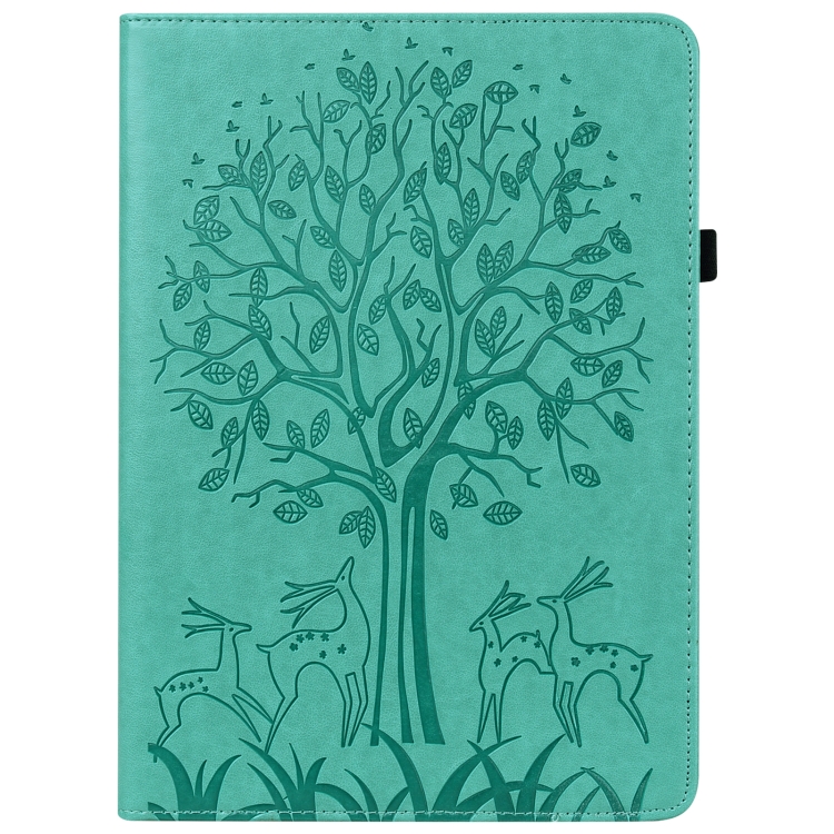 Tree & Deer Pattern Pressed Printing Horizontal Flip PU Leather Case with Holder & Card Slots & Sleep / Wake-up Function For iPad 9.7 2018/2017/Air 2/Air(Green) Tree & Deer Pattern Pressed Printing Horizontal Flip PU Leather Case with Holder & Card Slots & Sleep / Wake-up Function For iPad 9.7 2018/2017/Air 2/Air(Green)