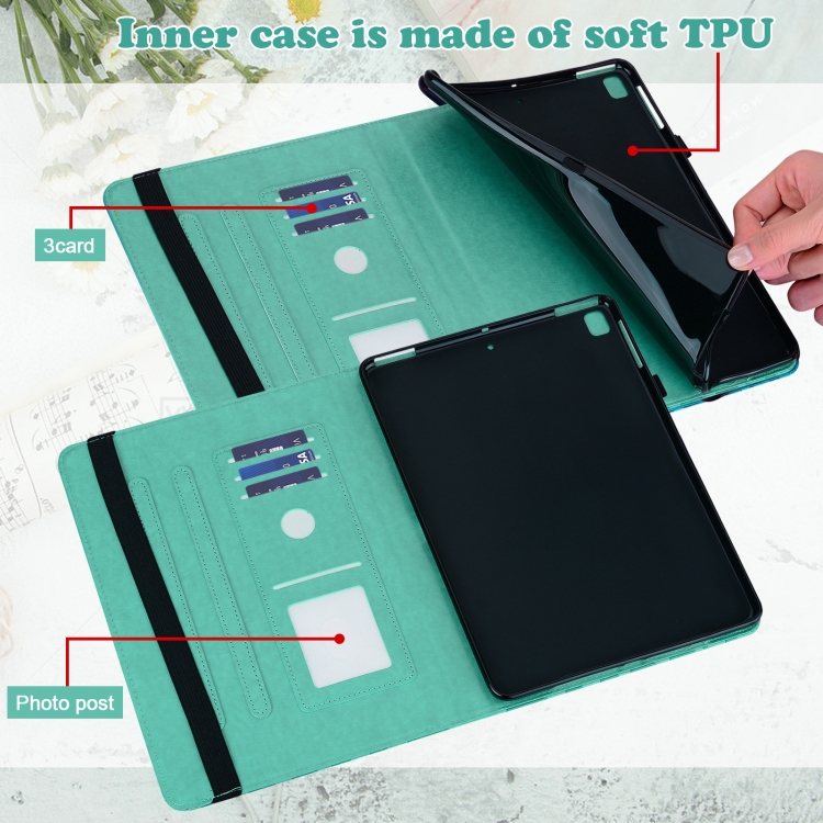 Tree & Deer Pattern Pressed Printing Horizontal Flip PU Leather Case with Holder & Card Slots & Sleep / Wake-up Function For iPad 9.7 2018/2017/Air 2/Air(Green) Tree & Deer Pattern Pressed Printing Horizontal Flip PU Leather Case with Holder & Card Slots & Sleep / Wake-up Function For iPad 9.7 2018/2017/Air 2/Air(Green)