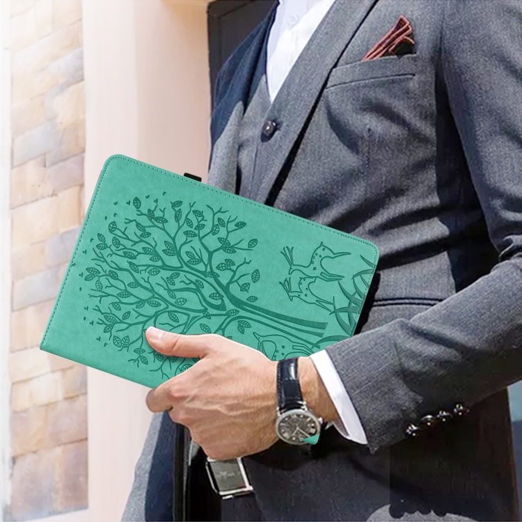 Tree & Deer Pattern Pressed Printing Horizontal Flip PU Leather Case with Holder & Card Slots & Sleep / Wake-up Function For iPad 9.7 2018/2017/Air 2/Air(Green) Tree & Deer Pattern Pressed Printing Horizontal Flip PU Leather Case with Holder & Card Slots & Sleep / Wake-up Function For iPad 9.7 2018/2017/Air 2/Air(Green)