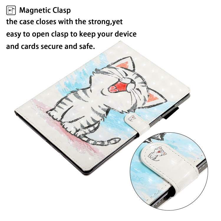 For iPad 5 / 6 / 7 / 8 3D Embossing Pattern Horizontal Flip Leather Case with Holder & Card Slots & Wallet(Cat) For iPad 5 / 6 / 7 / 8 3D Embossing Pattern Horizontal Flip Leather Case with Holder & Card Slots & Wallet(Cat)