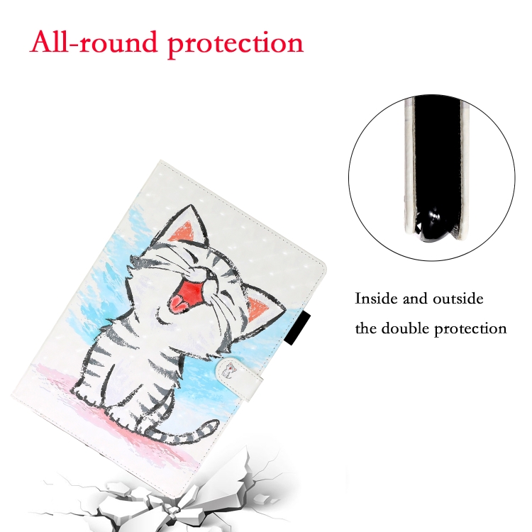 For iPad 5 / 6 / 7 / 8 3D Embossing Pattern Horizontal Flip Leather Case with Holder & Card Slots & Wallet(Cat) For iPad 5 / 6 / 7 / 8 3D Embossing Pattern Horizontal Flip Leather Case with Holder & Card Slots & Wallet(Cat)