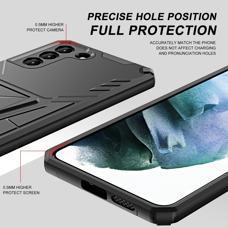 For Samsung Galaxy S21 5G Super V Armor PC + TPU Shockproof Case with Invisible Holder(Black) For Samsung Galaxy S21 5G Super V Armor PC + TPU Shockproof Case with Invisible Holder(Black)