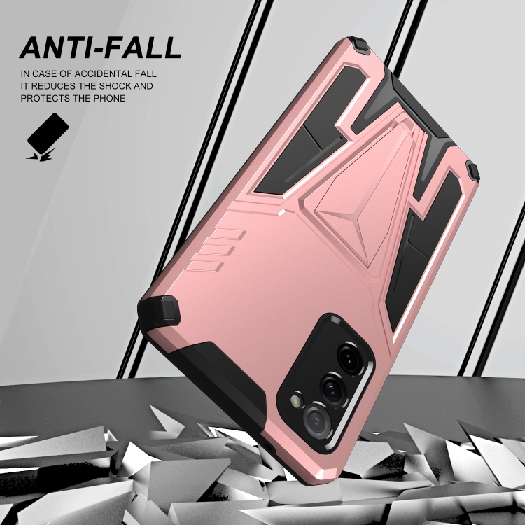 For Samsung Galaxy S20 FE Super V Armor PC + TPU Shockproof Case with Invisible Holder(Rose Gold) For Samsung Galaxy S20 FE Super V Armor PC + TPU Shockproof Case with Invisible Holder(Rose Gold)