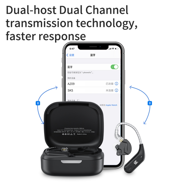 KZ AZ09 Bluetooth Earphone Ear Hook 5.2 Wireless Bluetooth Module Upgrade Cable, Style:C KZ AZ09 Bluetooth Earphone Ear Hook 5.2 Wireless Bluetooth Module Upgrade Cable, Style:C