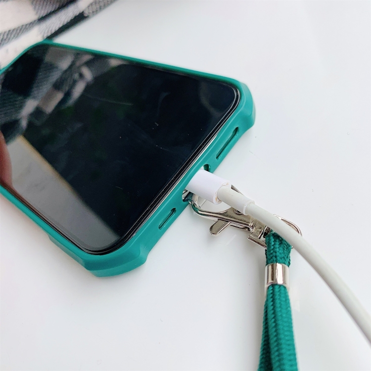 For iPhone 13 mini Acrylic + Color TPU Shockproof Case with Neck Lanyard (Avocado Green) For iPhone 13 mini Acrylic + Color TPU Shockproof Case with Neck Lanyard (Avocado Green)