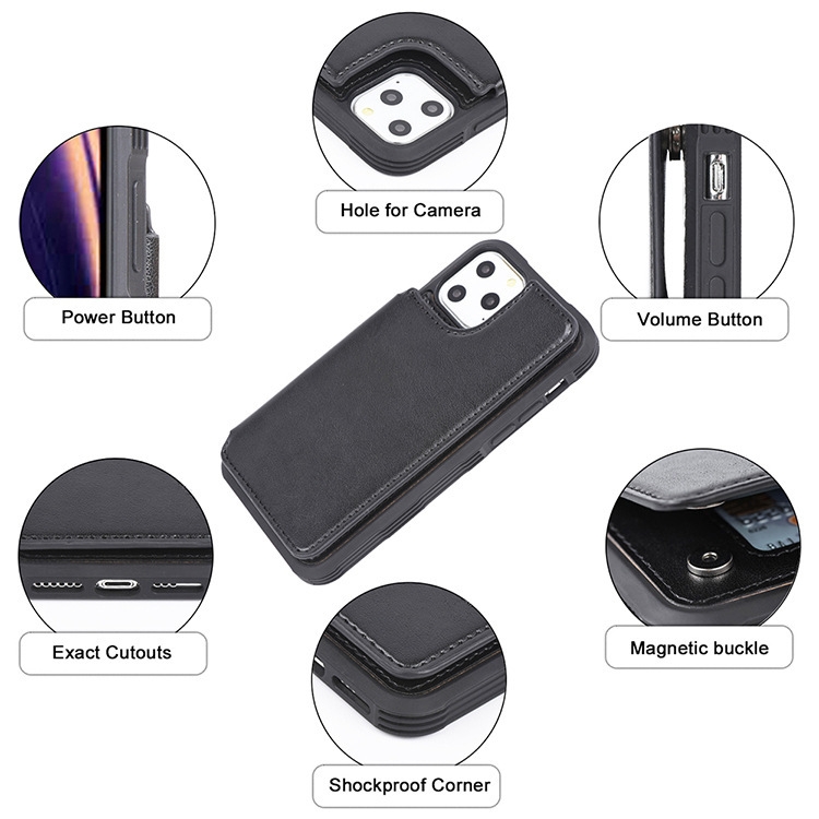 PU + TPU Shockproof Protective Case with Card Slot & Wallet For iPhone 11 Pro Max(Rose Gold)