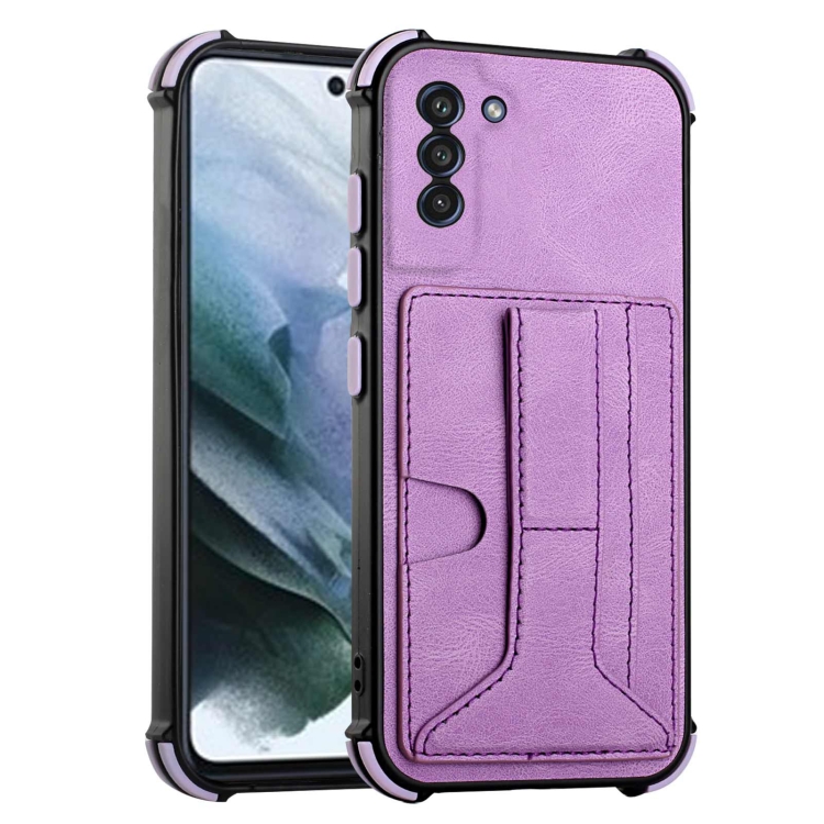 For Samsung Galaxy S21+ 5G Dream PU + TPU Four-corner Shockproof Back Cover Case with Card Slots & Holder(Purple) For Samsung Galaxy S21+ 5G Dream PU + TPU Four-corner Shockproof Back Cover Case with Card Slots & Holder(Purple)