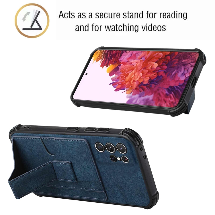 For Samsung Galaxy S21 Ultra 5G Dream PU + TPU Four-corner Shockproof Back Cover Case with Card Slots & Holder(Blue) For Samsung Galaxy S21 Ultra 5G Dream PU + TPU Four-corner Shockproof Back Cover Case with Card Slots & Holder(Blue)