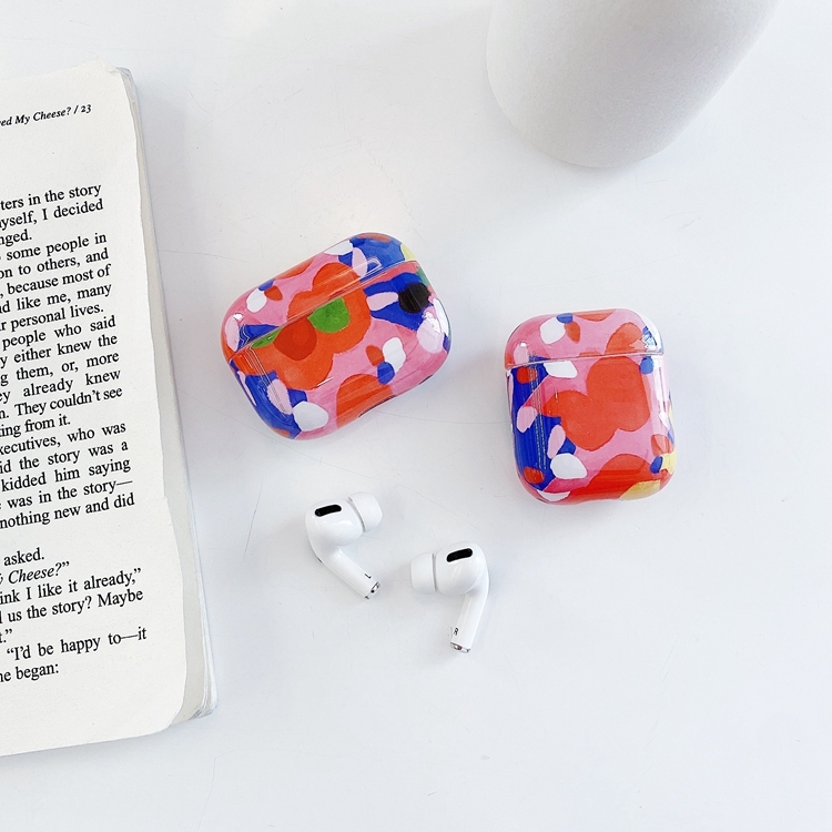Red Flowers Anti-fall Wireless Earphone PC Protective Case For AirPods Pro