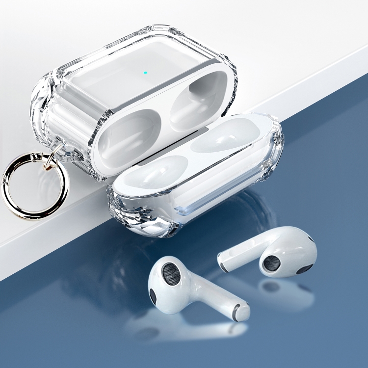 Anti-drop Transparent PC Two-color Earphone Protective Case with Hanging Loop for AirPods 3(Transparent)