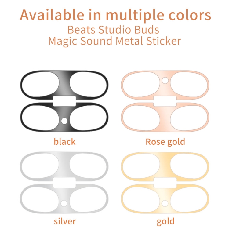 For Beats Studio Buds Wireless Bluetooth Earphone Magic Sound Metal Protective Sticker(Silver) For Beats Studio Buds Wireless Bluetooth Earphone Magic Sound Metal Protective Sticker(Silver)