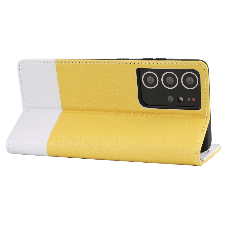 For Samsung Galaxy S21 Ultra 5G Cross Texture Magnetic Horizontal Flip Leather Case with Card Slots & Holder & Wallet(Yellow) For Samsung Galaxy S21 Ultra 5G Cross Texture Magnetic Horizontal Flip Leather Case with Card Slots & Holder & Wallet(Yellow)