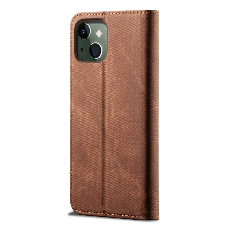For iPhone 13 mini Denim Texture Casual Style Horizontal Flip Leather Case with Holder & Card Slots & Wallet (Brown) For iPhone 13 mini Denim Texture Casual Style Horizontal Flip Leather Case with Holder & Card Slots & Wallet (Brown)