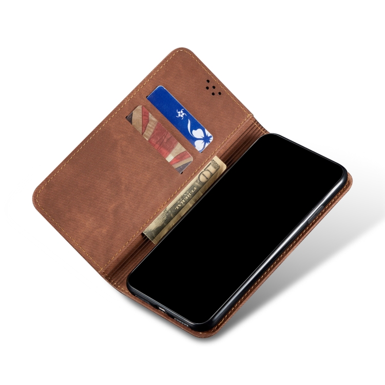 For iPhone 13 mini Denim Texture Casual Style Horizontal Flip Leather Case with Holder & Card Slots & Wallet (Brown) For iPhone 13 mini Denim Texture Casual Style Horizontal Flip Leather Case with Holder & Card Slots & Wallet (Brown)