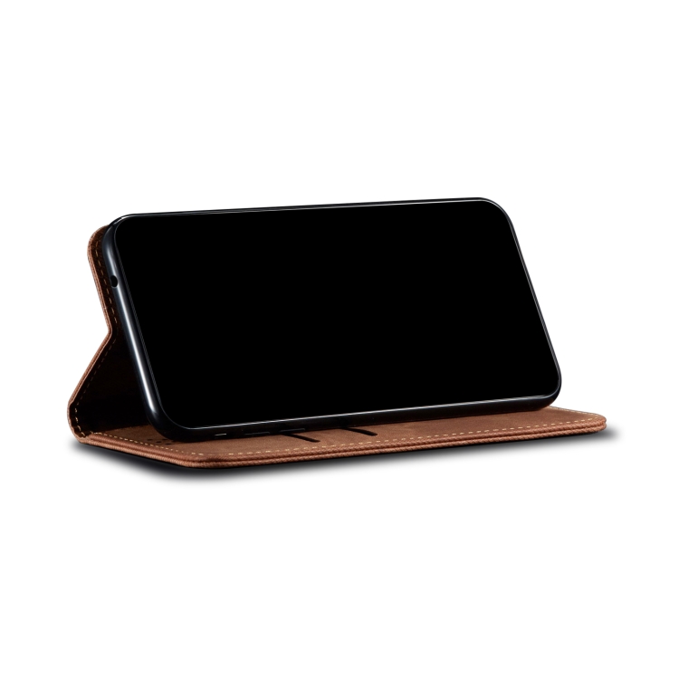 For iPhone 13 mini Denim Texture Casual Style Horizontal Flip Leather Case with Holder & Card Slots & Wallet (Brown) For iPhone 13 mini Denim Texture Casual Style Horizontal Flip Leather Case with Holder & Card Slots & Wallet (Brown)