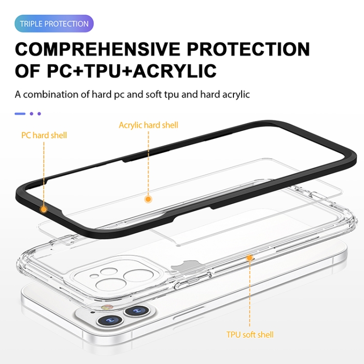 For iPhone 11 Bright Series Clear Acrylic + PC+TPU Shockproof Case (Black) For iPhone 11 Bright Series Clear Acrylic + PC+TPU Shockproof Case (Black)