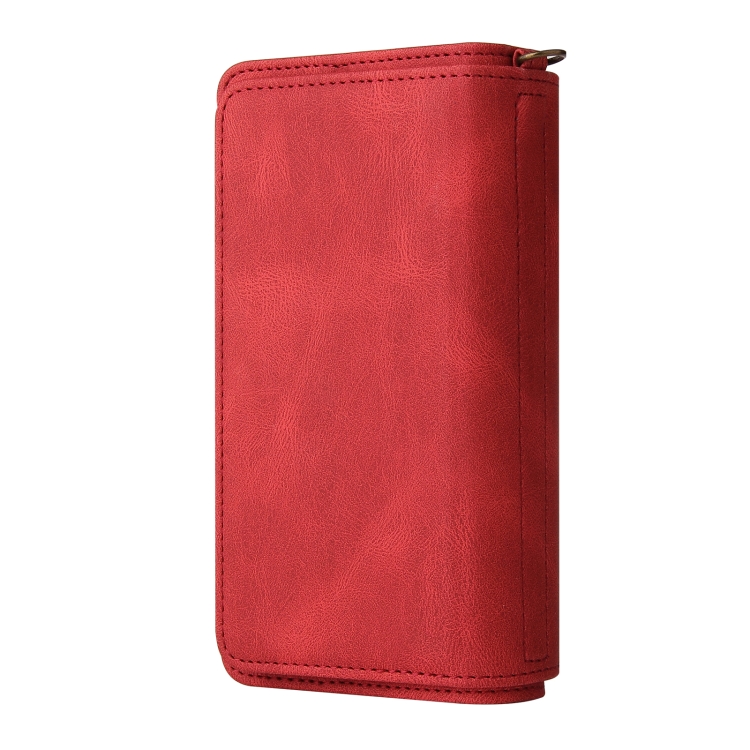 Skin Feel PU + TPU Horizontal Flip Leather Case with Holder & 15 Cards Slot & Wallet & Zipper Pocket & Lanyard For iPhone 11 Pro(Red) Skin Feel PU + TPU Horizontal Flip Leather Case with Holder & 15 Cards Slot & Wallet & Zipper Pocket & Lanyard For iPhone 11 Pro(Red)